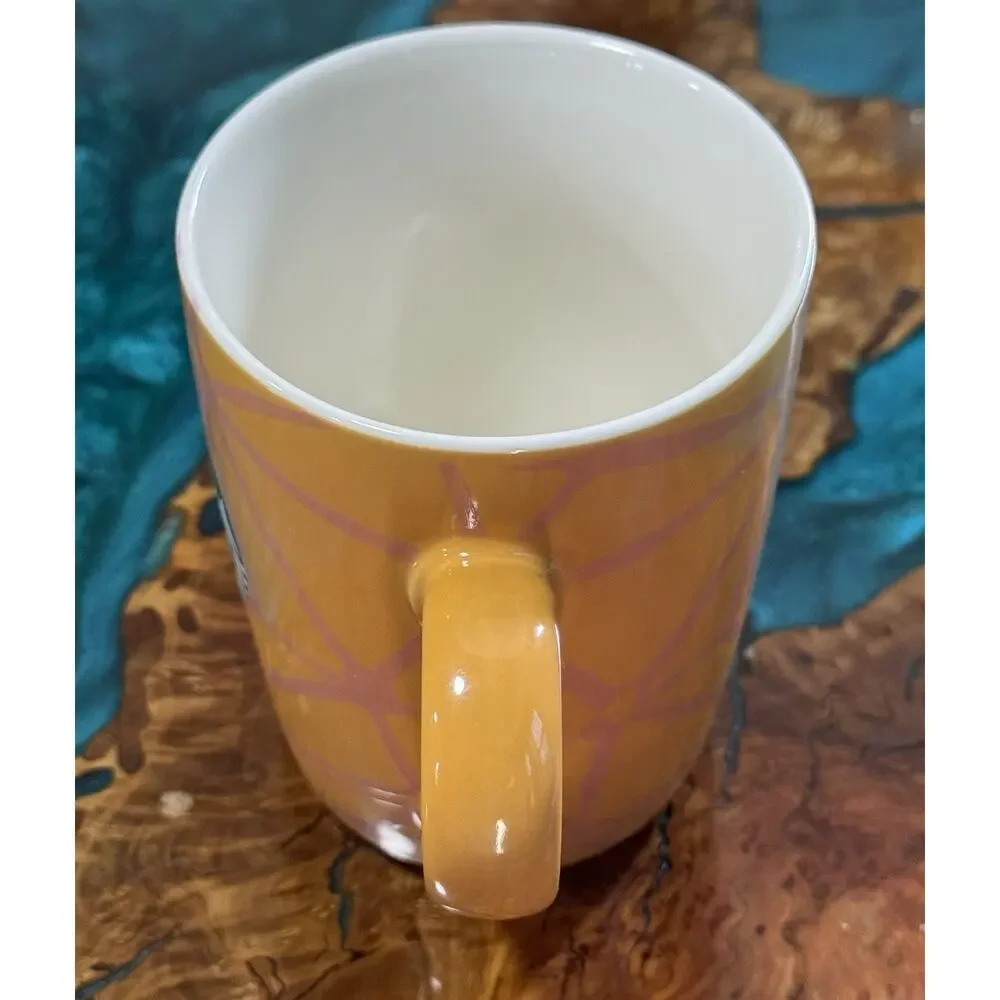 STARBUCKS Genuine Coffee Cup Mug 2021 Retro Geometric Design Orange & Pink 15 oz